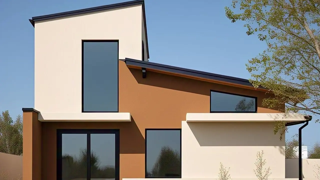 Rumah Sederhana Warna Cream 2 Lantai