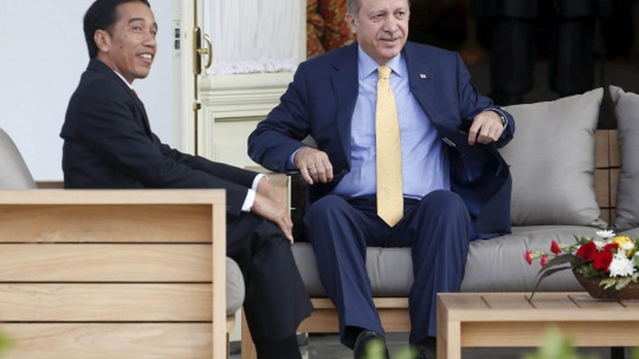 Akrabnya Jokowi dan Presiden Turki ngobrol santai di teras Istana