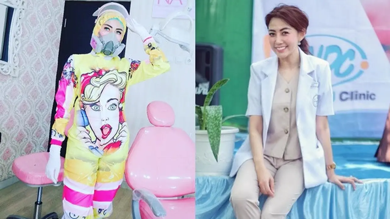 6 Pesona Nina Agustin, Dokter Gigi di Malang yang Viral karena Pakai APD Unik