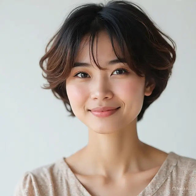 Model Rambut Pendek dengan Poni Tipis