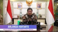 Menteri Koordinator Bidang Perekonomian Airlangga Hartarto secara virtual pada acara Bisnis Indonesia Business Challenge 2023, Kamis (15/12).