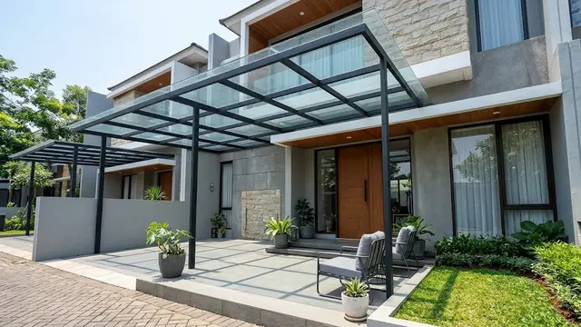 Model Kanopi Depan Rumah Tanpa Mengurangi Cahaya ke Teras/AI Generated
