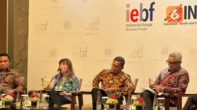 Press briefing terkait penyelenggaraan INASCA dan IEBF 2024 yang digelar oleh Kemlu RI di Jakarta, Senin (7/10/2024). (Liputan6.com/Benedikta Miranti)