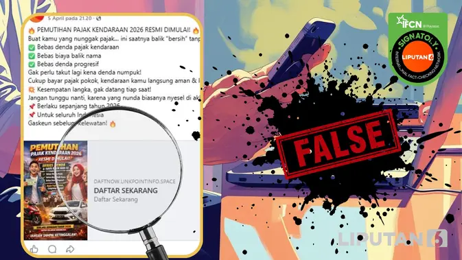 Waspada Hoaks! Link Pendaftaran Pemutihan Pajak Kendaraan 2026 Beredar