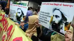 Sejumlah demonstran melakukan unjuk rasa menentang eksekusi mati Syeikh Nimr di depan Kedubes Arab Saudi, Jakarta, Senin (4/1/2015). Mereka menuntut Pemerintah Saudi untuk menghentikan semua eksekusi mati para tahanan politik.(Liputan6.com/Helmi Afandi)