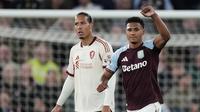 Penyerang Aston Villa, Ollie Watkins merayakan gol ke gawang Liverpool, 16 Mei 2026 pada lanjutan Liga Inggris. (AP Photo/Dave Shopland)