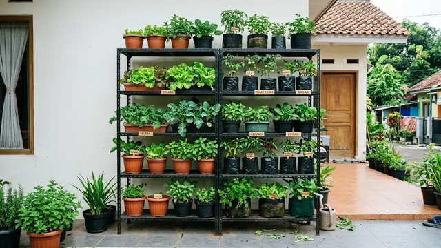 Ide Kebun Sayur untuk Rumah Kontrakan yang Tidak Boleh Dibongkar (AI Generated)