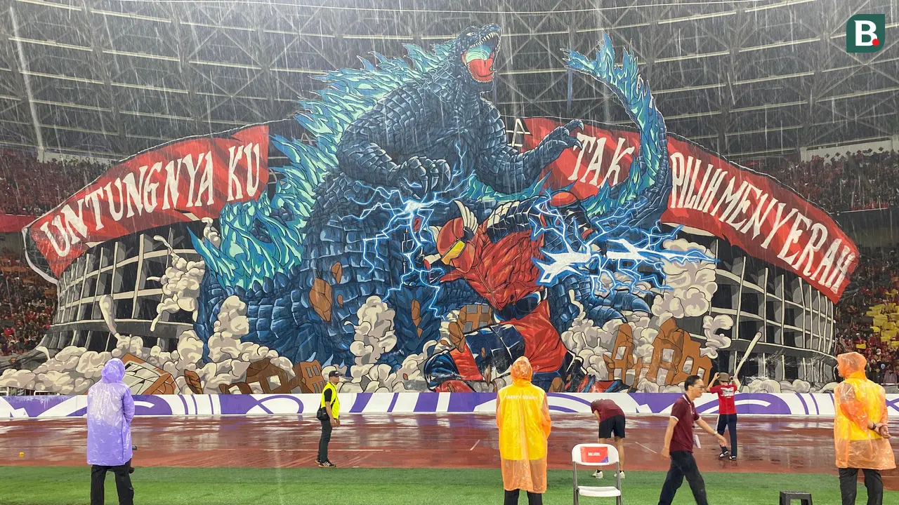 Foto: Aksi Koreografi Menakjubkan Buka Pertandingan Timnas Indonesia Vs Jepang di Kualifikasi Piala Dunia 2026