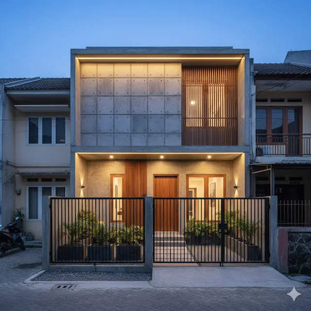 Rumah Minimalis 7x10 dengan Nuansa Industrial Natural