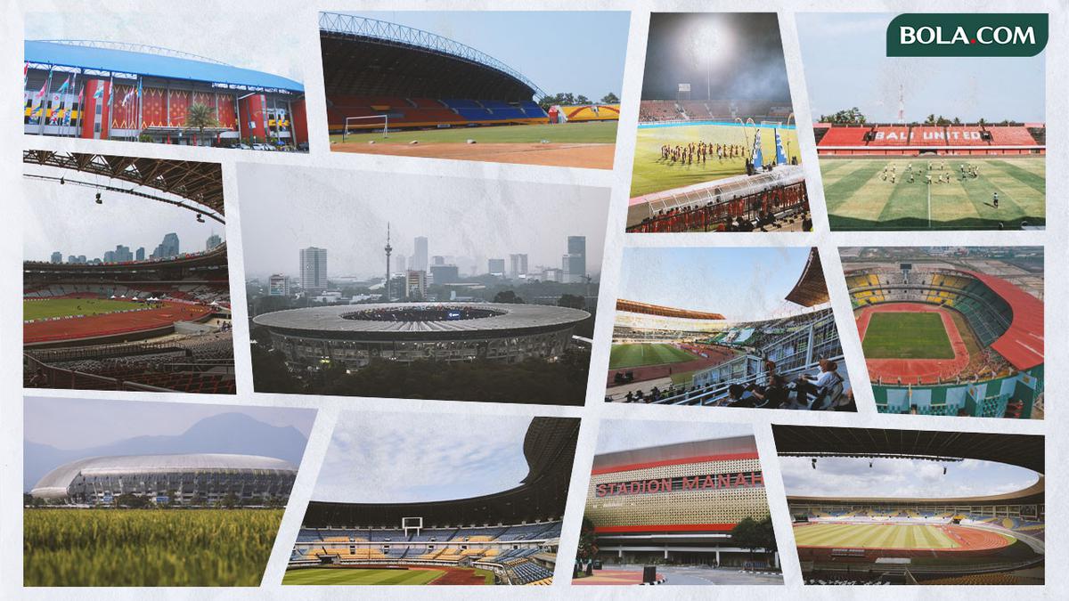 <p>Kolase - Stadion GBK, Jakabaring, GBLA, Manahan, GBT, I Wayan Dipta (Bola.com/Adreanus Titus)</p>
