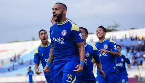 Striker Arema FC, Dalberto Luan Belo. (Bola.com/Iwan Setiawan).