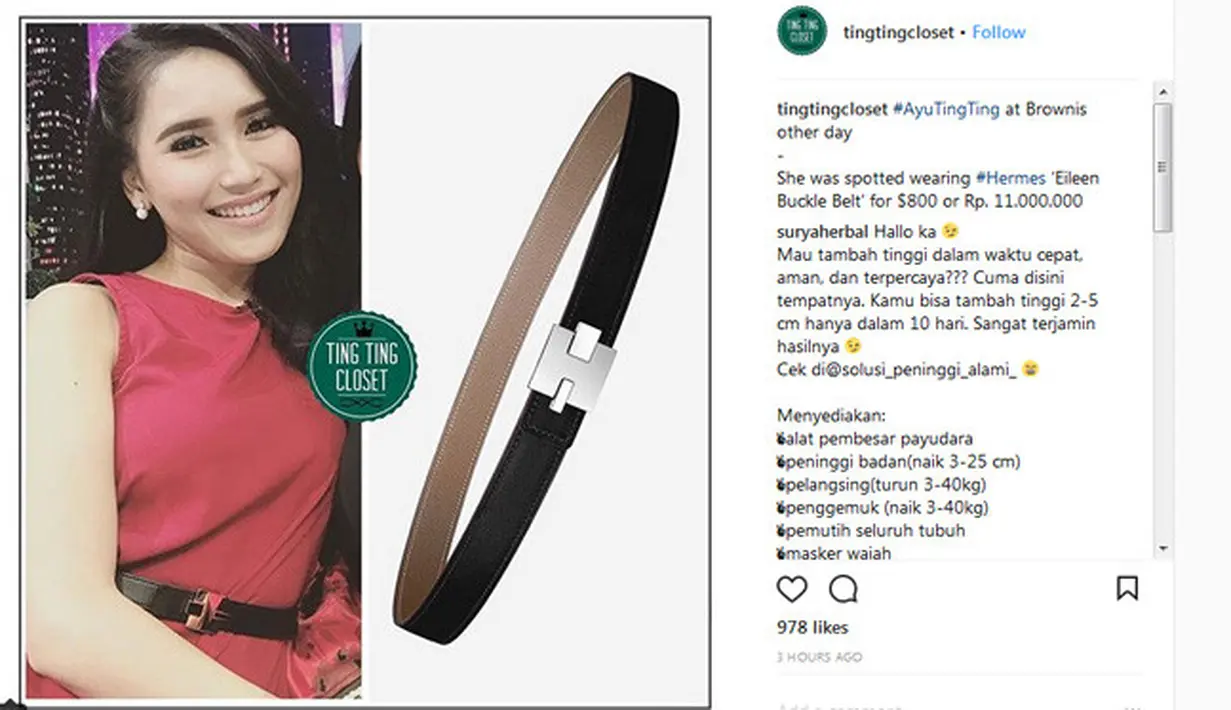 (Instagram/tingtingcloset)