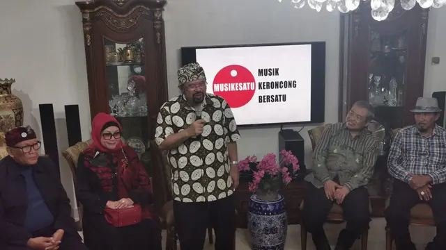 Yayasan Musikesatu (Musik Keroncong Bersatu) menggelar acara Halal Bihalal di kawasan Cinere Depok, Minggu (5/6/2022)