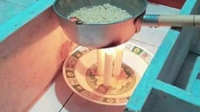 6 Potret Orang Masak Pakai Lilin Ini Bikin Geleng Kepala, Lama Nunggu Matang