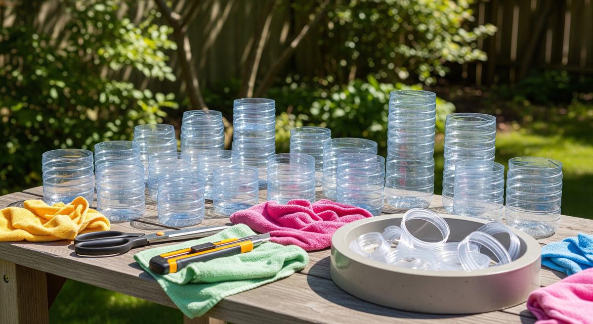 Membuat Batu Pijakan Taman dari Botol Plastik