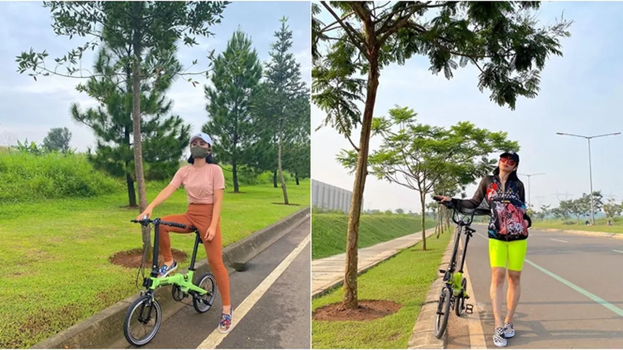 Gaya Selvi Kitty Naik Sepeda Lipat