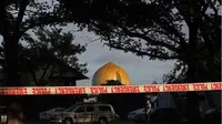 Masjid Al Noor Selandia Baru dijaga ketat kepolisian setempat (AP Photo)