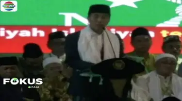 Presiden Jokowi buka Munas Alim Ulama dan Konferensi Besar Nahdlatul Ulama di Pondok Pesantren Miftahul Huda Al-Azhar, Kota Banjar, Jawa Barat.