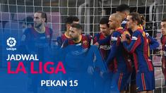 Berita motion grafis jadwal Liga Spanyol pekan ke-15. Barcelona tantang Real Valladolid, Rabu (23/12/2020).