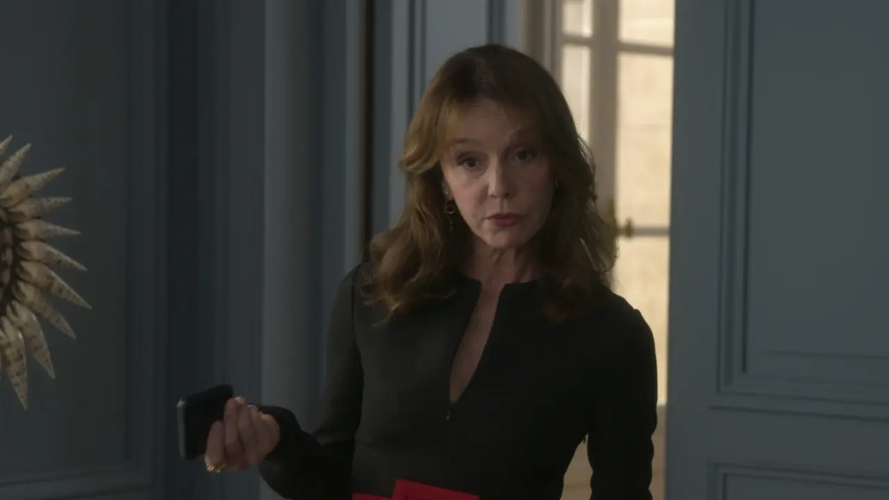 Sylvie Grateau dalam serial Netflix Emily in Paris membawa Samsung Galaxy Z Flip 5G (Dok. Samsung Indonesia)