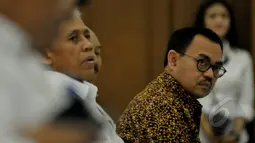 Menteri Energi dan Sumber Daya Mineral (ESDM) Sudirman Said (kanan) saat menghadiri peluncuran Mandatori B-15, Jakarta, Senin (23/3/2015). (Liputan6.com/Johan Tallo)