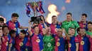 Menjamu Villarreal di pertandingan pekan ke-37 LaLiga 2024/2025, Barcelona kalah 2-3. Kekalahan ini tidak memengaruhi status Barcelona sebagai kampiun Liga Spanyol 2024/2025. (MANAURE QUINTERO/AFP)