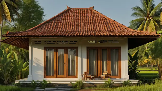 Rumah Minimalis di Kampung dengan Atap Joglo Sederhana (Foto: Reve.com)