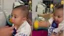 Adik dari Rafathar memang sudah dikenalkan dengan dunia sepak bola sejak dini. Cipung pernah tertangkap kamera memakai jersey dari PSG. Cipung dengan jersey tim Lionel Messi ini kian terlihat menggemaskan. (Liputan6.com/IG/raffinagita1717)