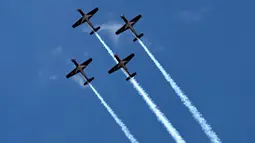 Bali International Airshow (BIAS) 2024 resmi dibuka hari ini Rabu (18/9/2024) di South Apron General Aviation Terminal, Bandar Udara Internasional I Gusti Ngurah Rai, Bali. (SONNY TUMBELAKA/AFP)