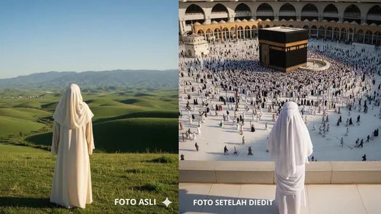 8 Salinan Text Prompt AI Gemini Edit Foto Depan Ka'bah, Bisa Jadi Doa dan Motivasi