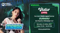 Streaming MABAR Mobile Legends Bersama Guraisu Eksklusif di Vidio. (Sumber : dok. vidio.com)