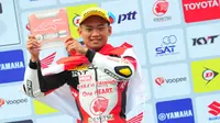 Darah pebalap dalam diri Rheza Danica Ahrens, pebalap Astra Honda Racing Team, berasal dari sang ayah yang merupakan seorang mekanik. (AHRT)