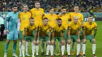 Timnas Australia berfoto sebelum dimulainya laga matchday pertama Grup D Piala Dunia 2022 menghadapi Timnas Prancis di Al Janoub Stadium, Qatar, Rabu (23/11/2022) dini hari WIB. (AP/Francisco Seco)