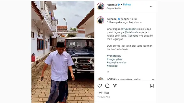 Unggahan Wagub Jawa Barat, Uu Ruzhanul Ulum