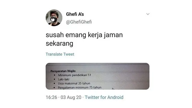 6 Syarat Nyeleneh di Lowongan Kerja Ini Bikin Tepuk Jidat