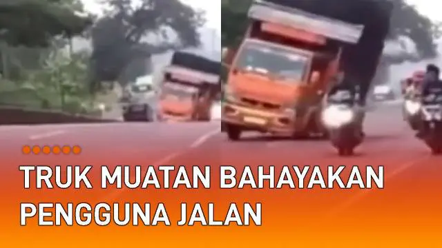 VIDEO: Sengaja Berjalan Oleng, Truk Muatan Bahayakan Pengguna Jalan
