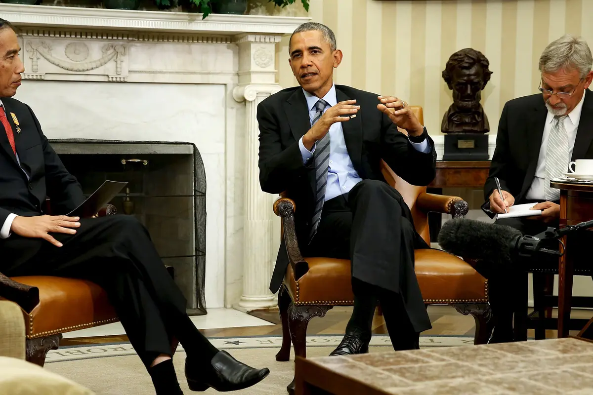 20151026-Begini Suasana Akrab Saat Jokowi dan Obama Bertemu-Amerika