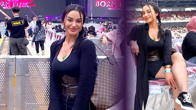 Kecantikan Nora Alexandra Kenakan Pakaian Serba Hitam Saat Nonton Konser Blackpink
