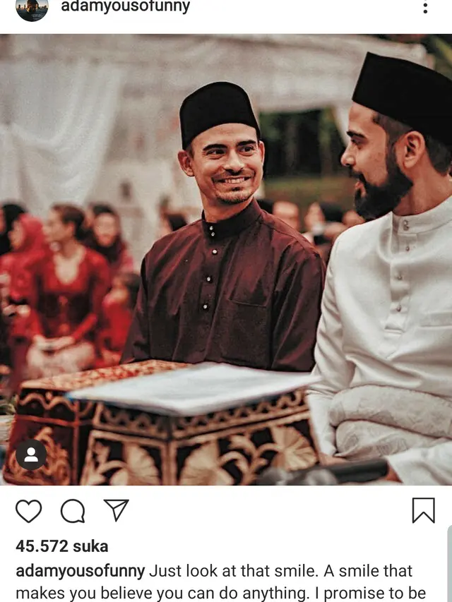 Unggahan Adam Sinclair. (Foto: Instagram @adamyousofunny)