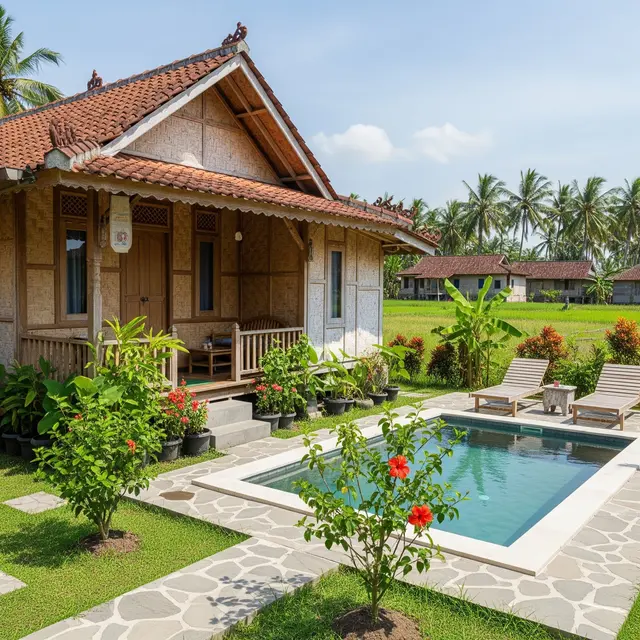9 Contoh Rumah di Kampung Tapi Punya Kolam Renang Mini, Hunian Asri dan Modern