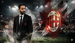 Ilustrasi Ruben Amorim, AC Milan. (Foto by AI)