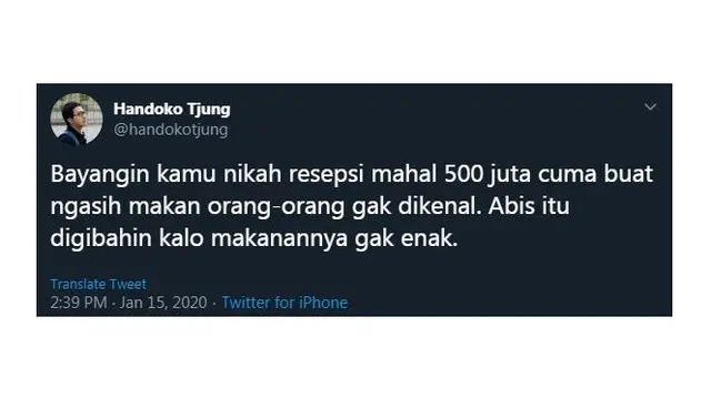 Cuitan Kocak Saat Bayangin ‘Nikah 500 Juta’ Ini Sukses Bikin Cengar Cengir