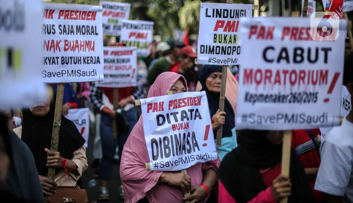 Ketiga, optimalisasi penempatan PMI ke berbagai negara penempatan dengan membangun sistem lebih modernis, mudah, praktis dan aman serta melindungi hak kerja PMI untuk membuka lapangan pekerjaan seluas-luasnya demi produktifnya bonus demografi. (Liputan6.com/Faizal Fanani)