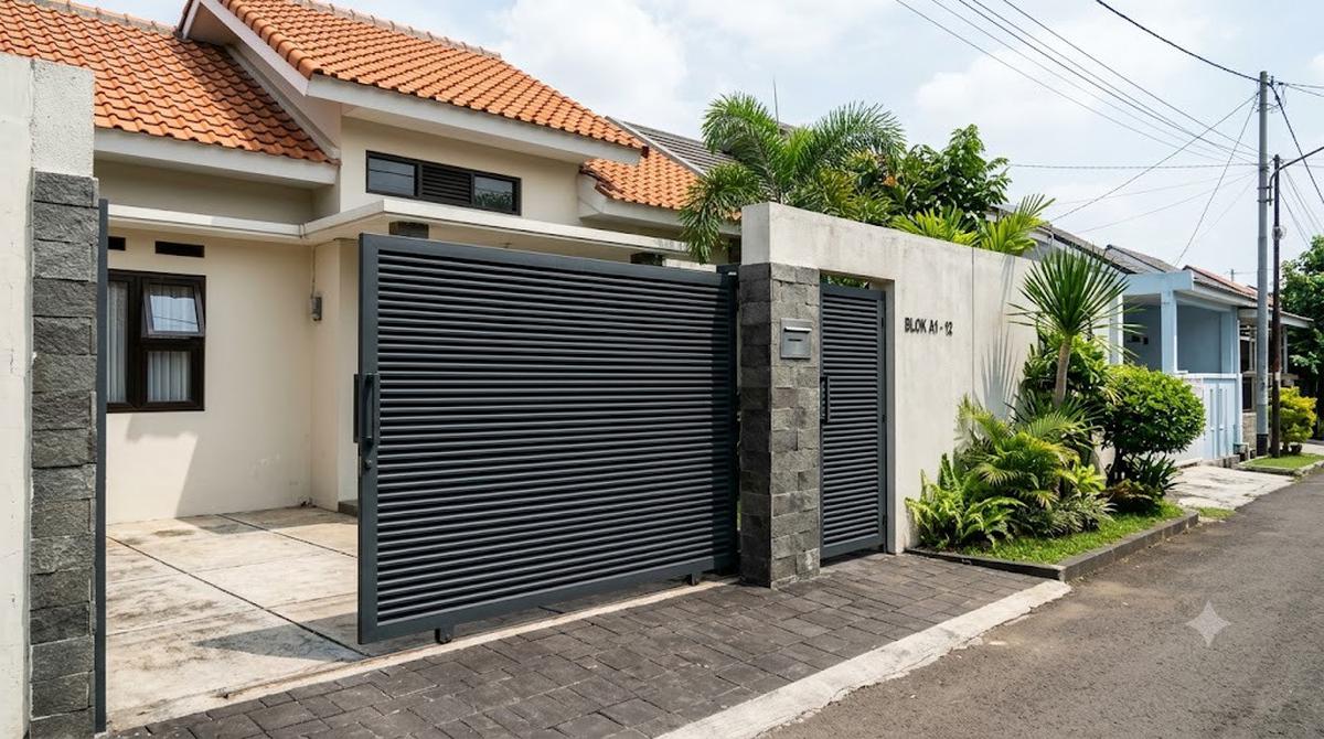 Model Gerbang Besi Hollow untuk Rumah Tipe 36/AI Generated