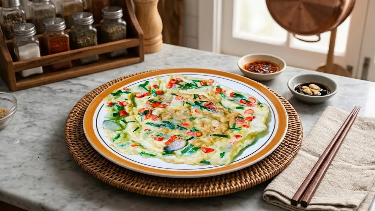 Resep Telur Dadar Daun Jeruk dan Cabai