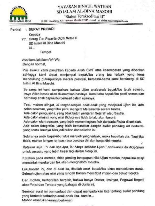 surat edaran sekolah viral