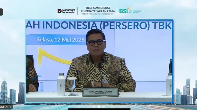 Konferensi Pers Kinerja Kuartal I 2026 PT Bank Syariah Indonesia Tbk (BSI), Selasa (12/5/2026). (Foto: Liputan6.com/Tira Santia)