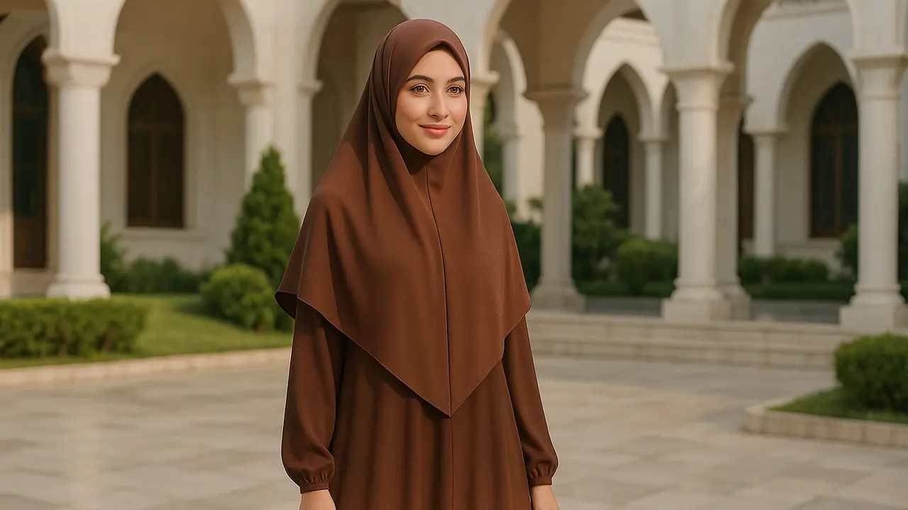 Model Gamis Syari Polos Kombinasi 2 Warna Terbaru