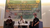 Dinas Perkebunan Provinsi Sumatera Selatan dan Direktorat Pengolahan & Pemasaran Hasil Perkebunan menyelenggarakan pertemuan Sosialisasi Hasil Sidang Internasional dan Capacity Building Pelaku Ekspor Komoditas Perkebunan.