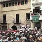 'Menara' manusia di Catalonia. (Ruptly)